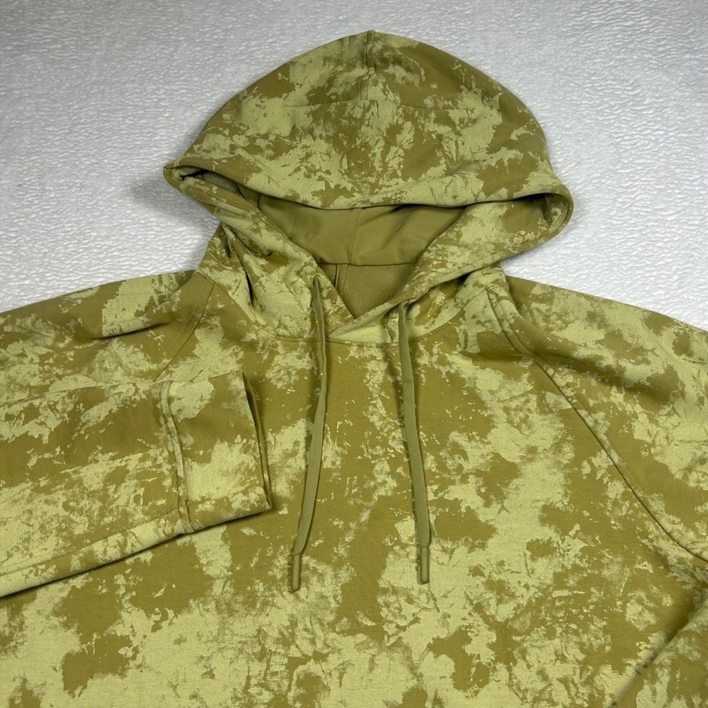 Lululemon City Sweat Pullover Hoodie Mens Large Green Tie Dye Fleece Sweatshirt